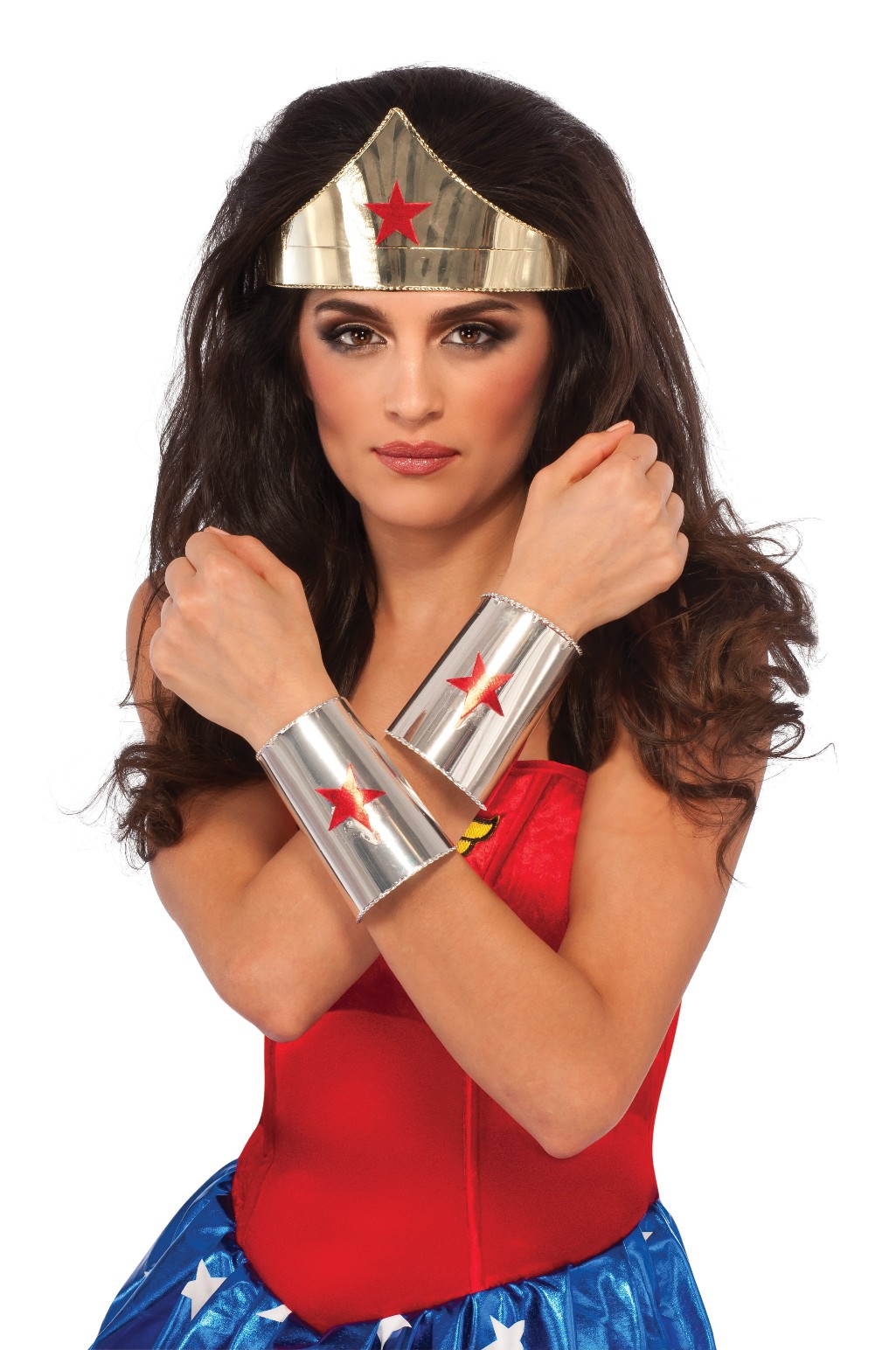 Women Wonderwoman Costume Accessory Kit Tiara Crown Belt Lasso Arm
